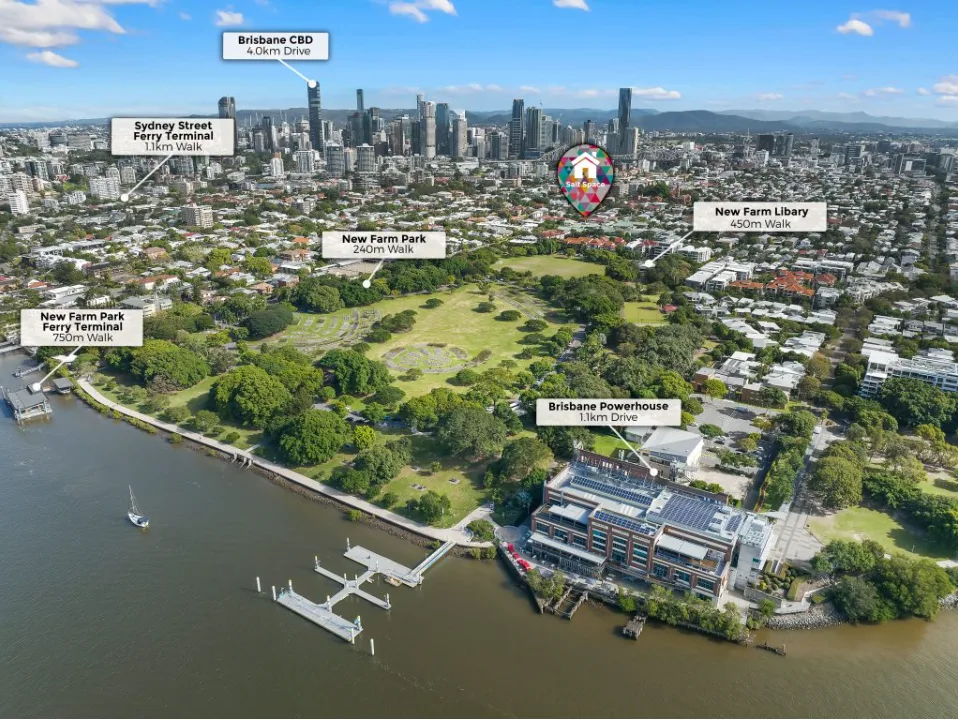Map of New Farm, Brisbane showing the Salt Space Coworking location
