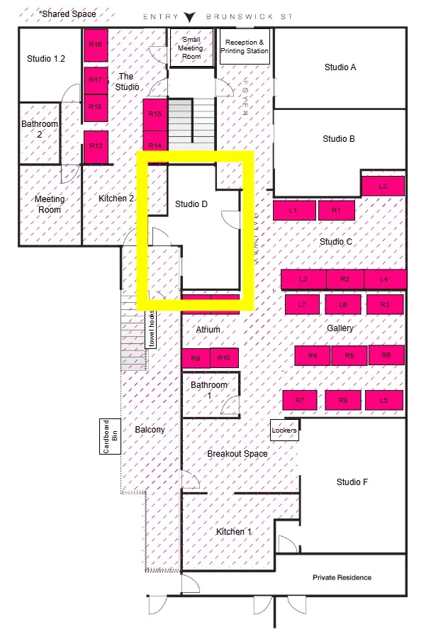 Studio D — private office floor plan