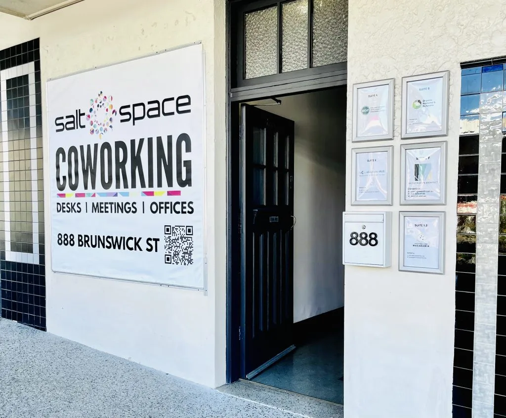 Entrance to Salt Space reception in New Farm